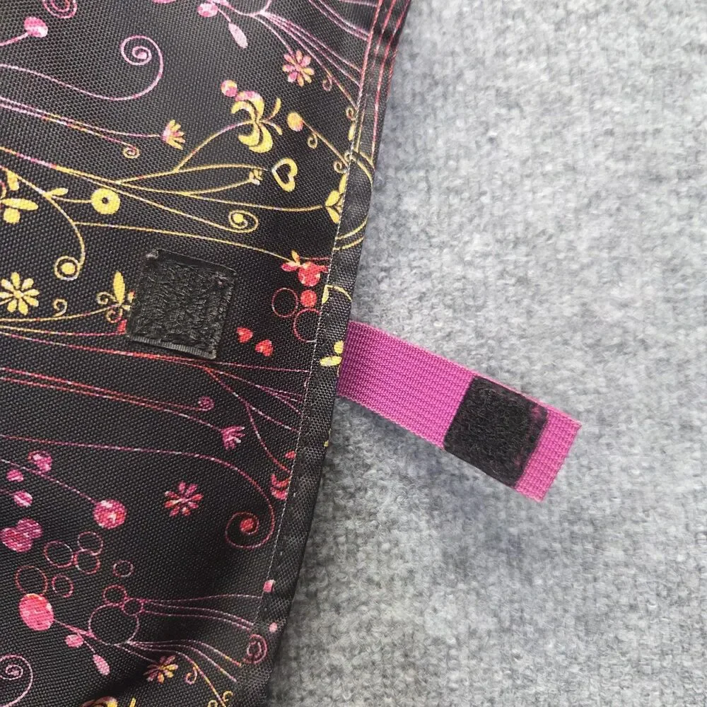 JanSport 15 in Laptop Sleeve Case Black Floral Padded Protective Lining Pink
